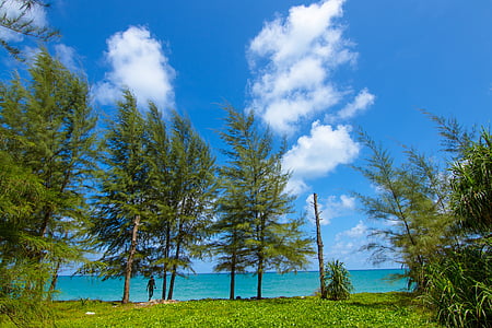 Andamanensee, Hintergrund, Bucht, Blick auf die Bucht, Strand, schöne, Blau