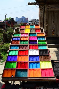 farger, pigmenter, festivalen, kristtorn, Nepal