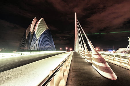 valencia, bridge, architecture, city, spain, urban, construction