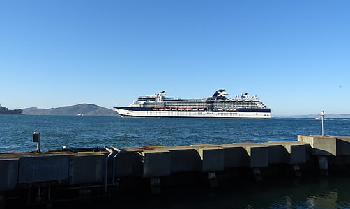 cruiseskip, sjøkanten, Bay, San francisco, Embarcadero, reise, landemerke