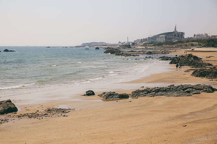 Qingdao, Kina, stranden, filmen