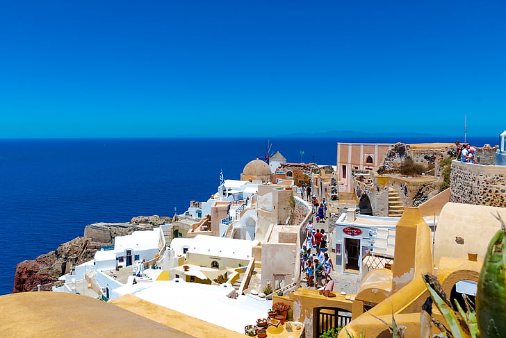 Grčka, Santorini, Sunce, odmor, oblaci, nebo, krajolik