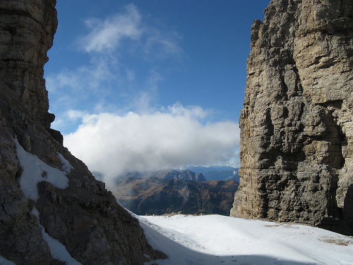 pegunungan, salju, puncak, Dolomites, Outlook, musim dingin, suhu dingin