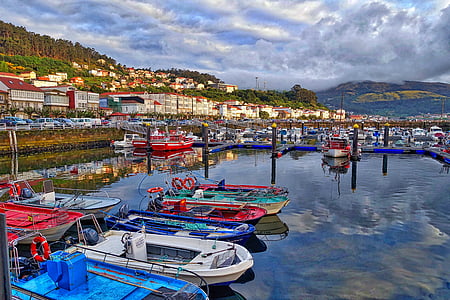 port, havn, Marina, båter, ro, rekreasjon, refleksjon
