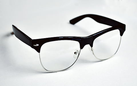 musta, kehystetty, Clubmaster, silmälasit, musta ja valkoinen, käsittelyssä, runko
