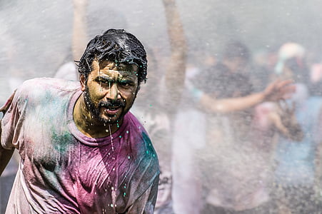 UF mondial photo, Holi, traditions indiennes, gens, hommes