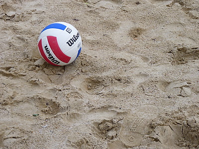volleybal, beachvolleybal, bal, strand, sport, spel, zand