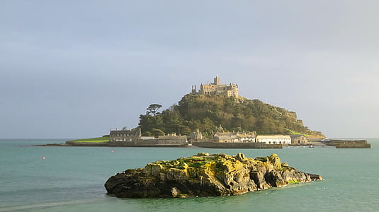 St michael's mount, Cornwall, England, landskap, Storbritannien, havet, kusten
