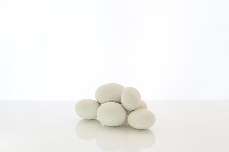 piedras de cantos rodados blancos, fondo blanco, Blanco, naturaleza, guijarro, piedra, roca