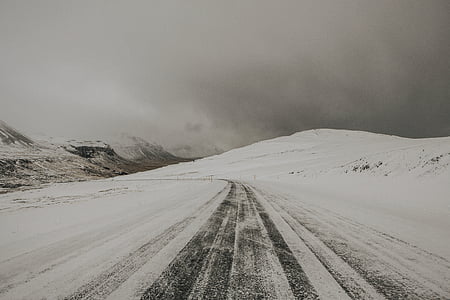 sneg, pozimi, bela, hladno, vreme, LED, cesti