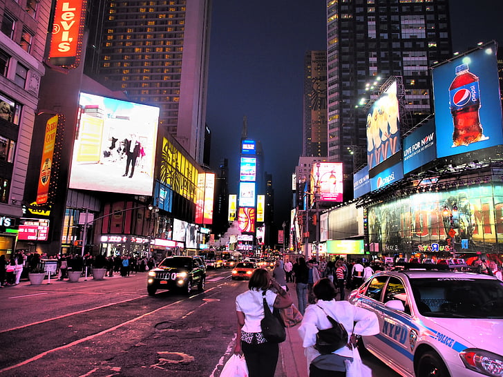 new york, Times square, vedere de noapte