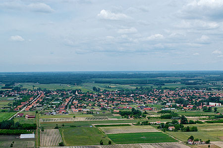 paesaggio, Jakabszállás, vista di occhio dell'uccello, Europa, vista aerea