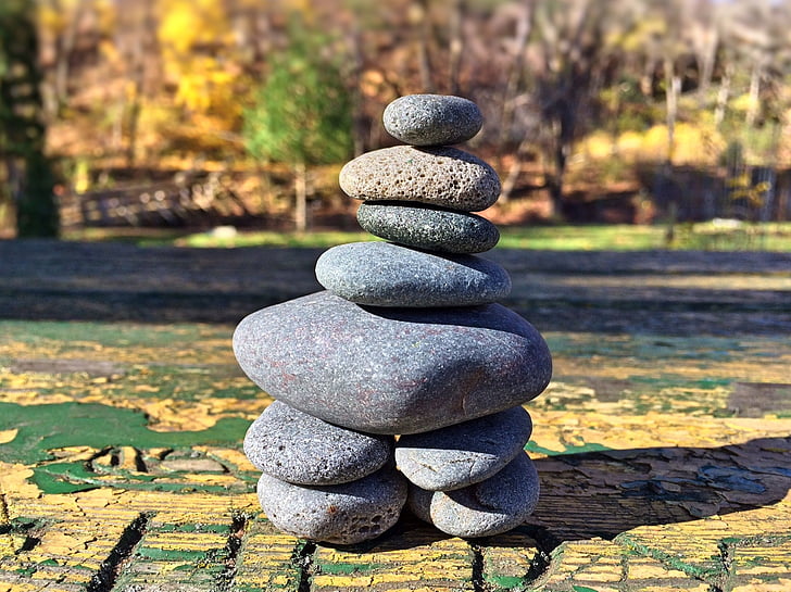 Roca, pila, equilibri, apilada, natura, Zen com, pedra - objecte