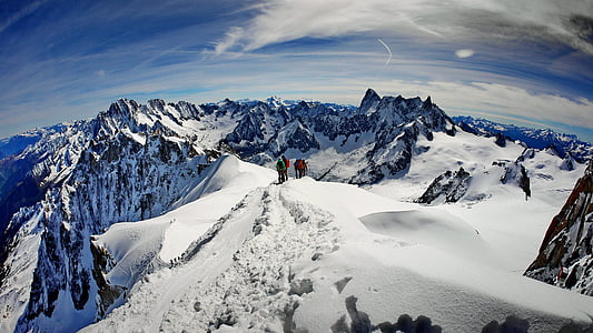 Šveicarija, Mont blanc, Montrė, kuri, sniego, kalnų, žiemą