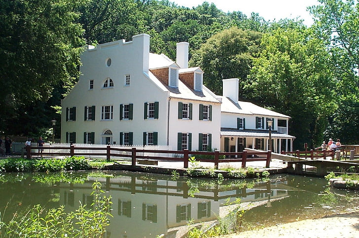 Great falls-taverne, historische, Chesapeake ohio canal, National Historic Site, Maryland, Verenigde Staten, bezoekerscentrum