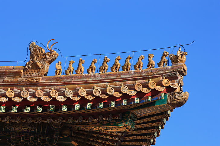 kielletty kaupunki, Imperial palace, Beijing, Kiina, Unescon, Maailmanperintö, katto
