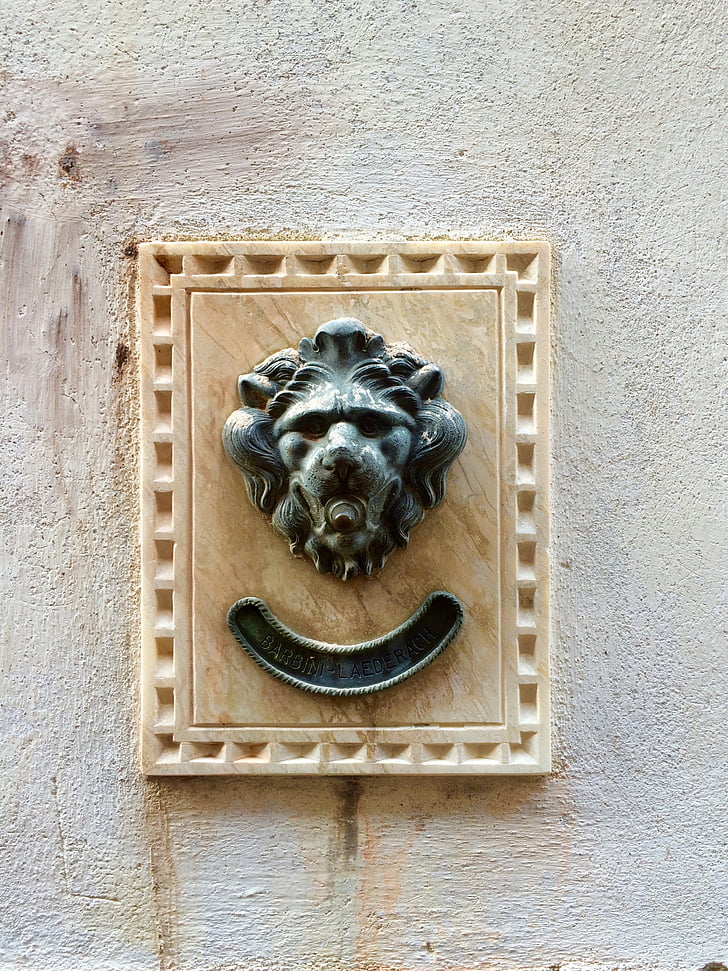døren, Venezia, gamle, løve, Vintage