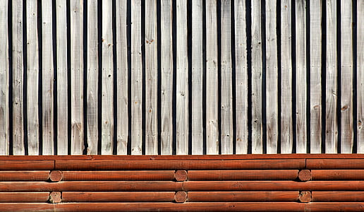 staket, brun, timmer, trä, konsistens, bakgrund, linjer