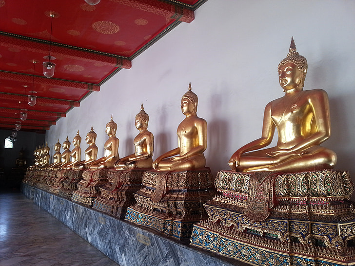 Buddha, guld, templet, Thailand