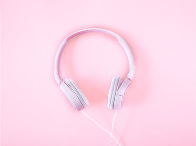 sluchátka, Hudba, píseň, růžová, pěna, sluchátka, iPod