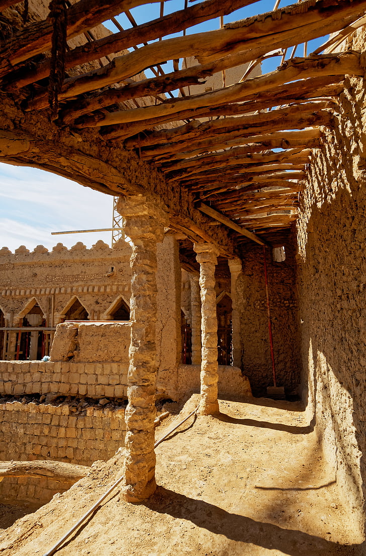 gamle, Riyad, saudi-arabia, historisk, ruiner, gamlebyen, bygge