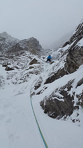 sekoitettu kiipeily, jääkiipeilyä, kiivetä, Rock, Allgäu, vuorikiipeily, kiipeilijä
