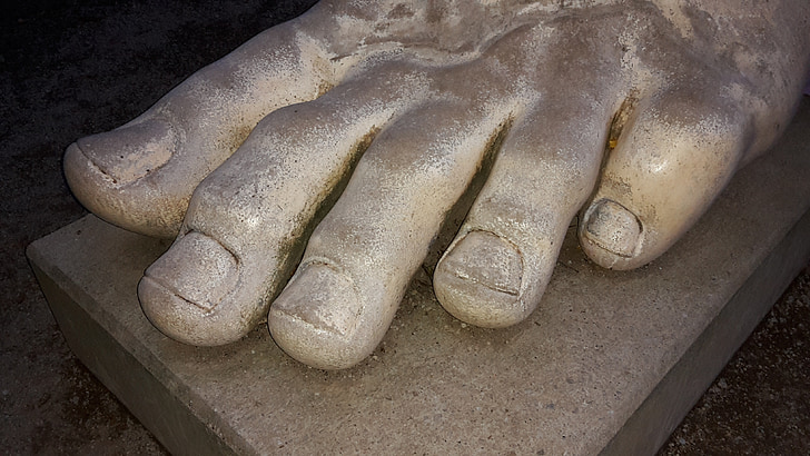 pėdos, dešimt, kojų nagai, statula, marmuras, skulptūra, Tryras
