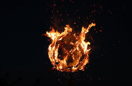 Koster, fogo, flama, surpreendente, em torno de, linda, calor