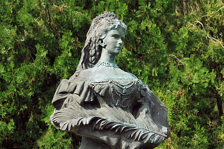Sisi, Erzsebet, Elizabeth, Esztergom, statuen av, kvinne, keiserinne