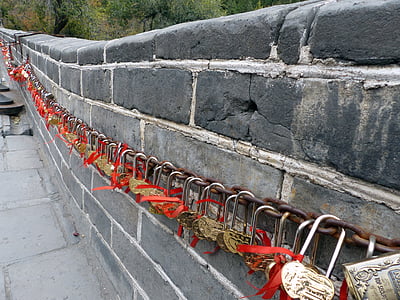 castle, love, friendship, love locks, wall, china
