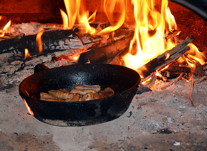 vatra, pećnica, tava, hrana, vatra - prirodni fenomen, topline - temperatura, plamen