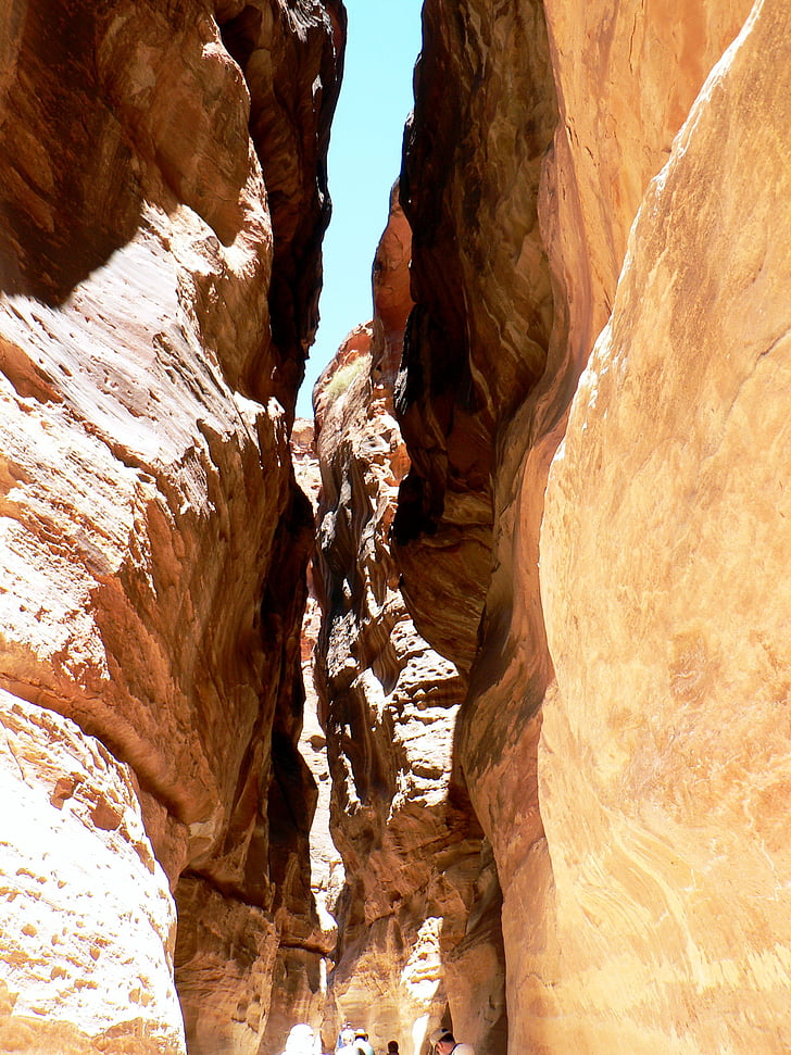 Jordanie, Petra, siqh, falaise, chemin d’accès, rupture