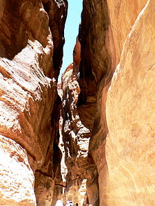 Jordania, Petra, siqh, acantilado, Ruta de acceso, rotura