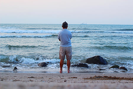 Ψάρεμα, παραλία, ο άνθρωπος, Ταϊβάν, στη θάλασσα, άνδρες, σε εξωτερικούς χώρους