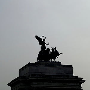 arco de mármol, Londres, estatua de, silueta, escultura, punto de referencia, Monumento
