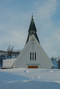 Noruega, Lapland, Igreja, torre sineira