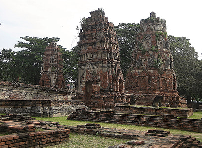 Wat mahathat, budhistické, chrám, Ayutthaya, Thajsko