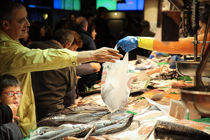 fisketorget, kjøpe, sjømat, fisk, kalt rothmans, mat, markedet
