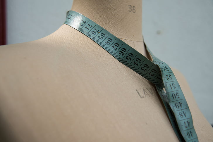 couture, fashion design, model, dress form, seamstress measuring tape