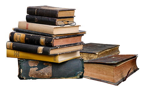 litteratur, bog, Læs, stak, gamle, bøger, isoleret