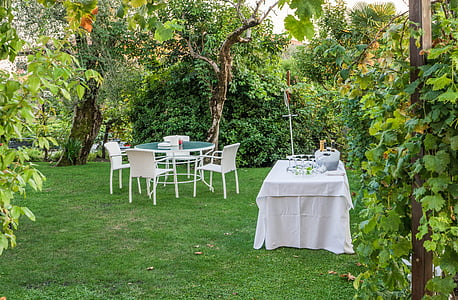 garden party, tables, nature, champagne, party, garden, summer
