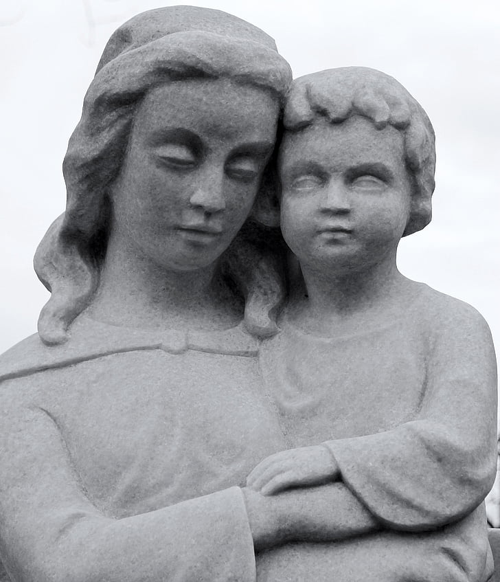 скульптура, Статуя, фігура, камінь, Кам'яна скульптура, матері, дитина