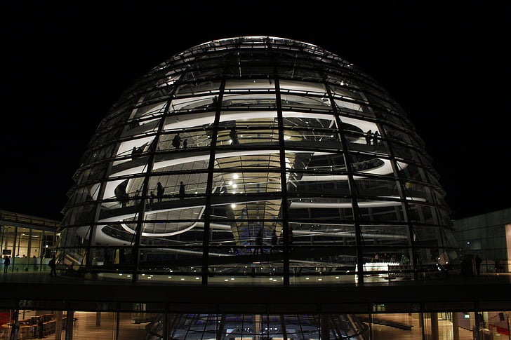 kupolas, valdžios subjektų pastatų, Berlynas, Bundestagas, stiklo kupolas, pastatas, Vokietija