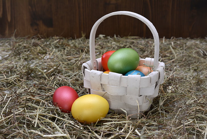 Paaseieren, Pasen-nest, Pasen, ei, decoratie, decoratie voor Pasen, Vrolijk Pasen