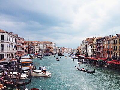 canal, Veneţia, Italia, arhitectura, apa, barca, gondola