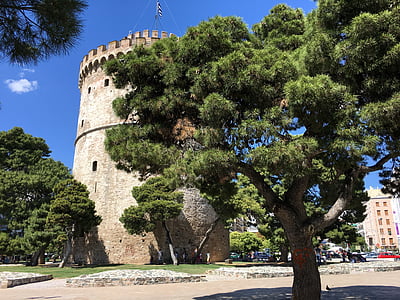 Thessaloniki, Griechenland, der weiße Turm, Turm, Landschaft, Geschichte, Denkmal