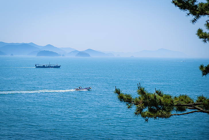 Tongyeong, mar, park Yi, 5 del mes, paisaje de mar, Mar de la adoración, fotografía de paisaje