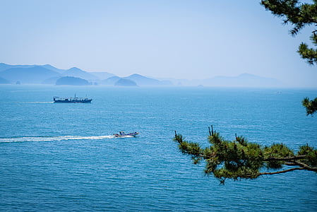 Tongyeong, mar, Parque de Yi, 5 do mês, paisagem do mar, mar de adoração, fotografia de paisagem