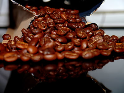 kaffebønne, emballasje, kafé, brun, kaffe