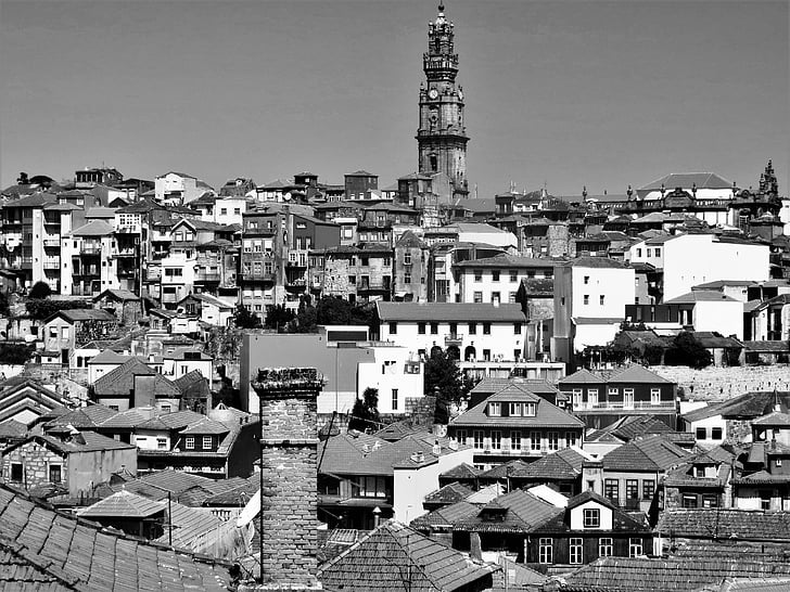 Porto, stogai, Miestas, Portugalija, žmonės, statybos, namai
